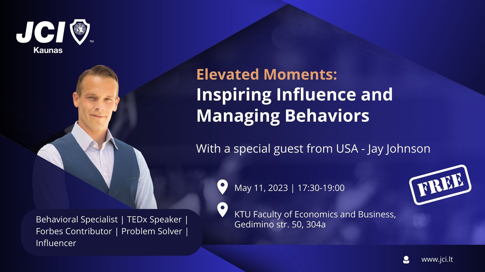 FREE lecture: Inspiring Influence and Managing Behaviors